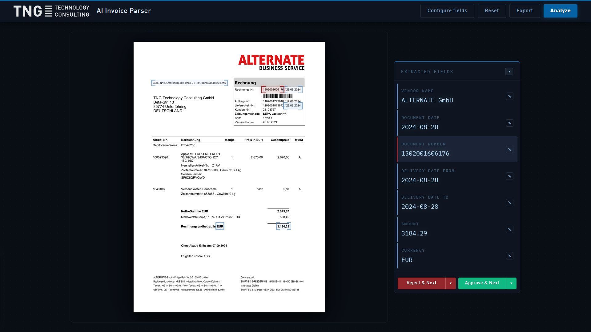 Agentic Invoice Parser
